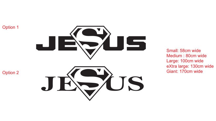 Jesus Superman Super hero Removable Wall Sticker Nursery Vinyl Decal