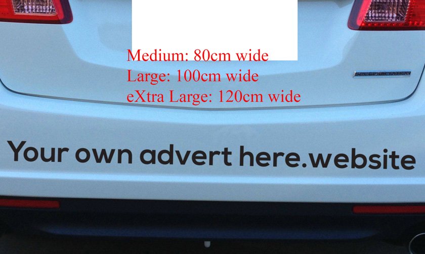 Custom Car Advert Ad Personalised Vinyl Decal Lettering Bumper Sticker