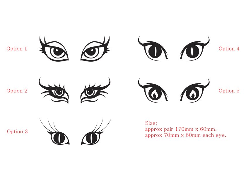 Watching EYES Car Motorcycle Bike Helmet Sticker Decal Avoid Bird Magpie Attack