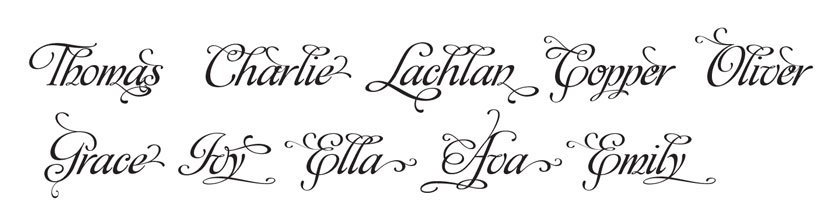 Swash Fancy Embellished Script Personalized vinyl wall decal