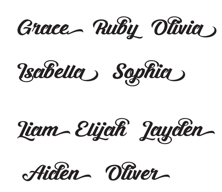 Swash Fancy Embellished Script Personalized vinyl wall decal