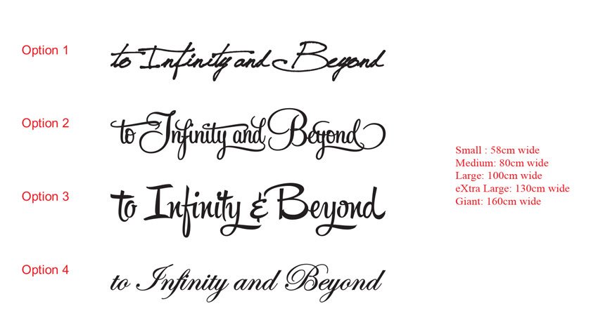 to Infinity and Beyond No limit inspirational Quote Wall Art Vinyl Decal Sticker