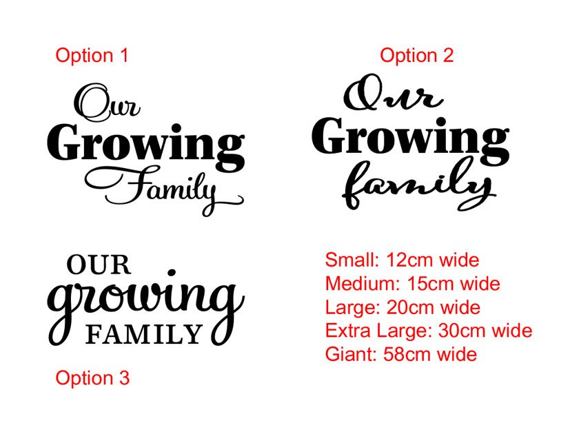 Our growing Family Growth Chart Ruler Head Sticker Add-On vinyl decal