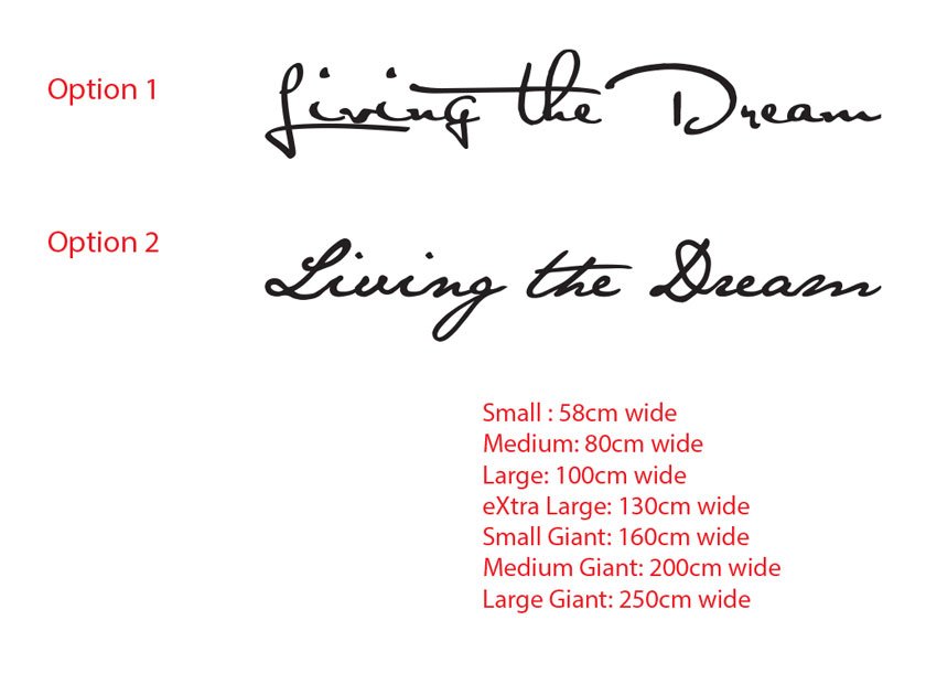 Living the Dream Wall Sticker Removable Vinyl Decal