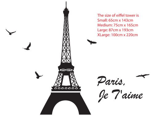 I love Paris / Eiffel tower wall decal sticker