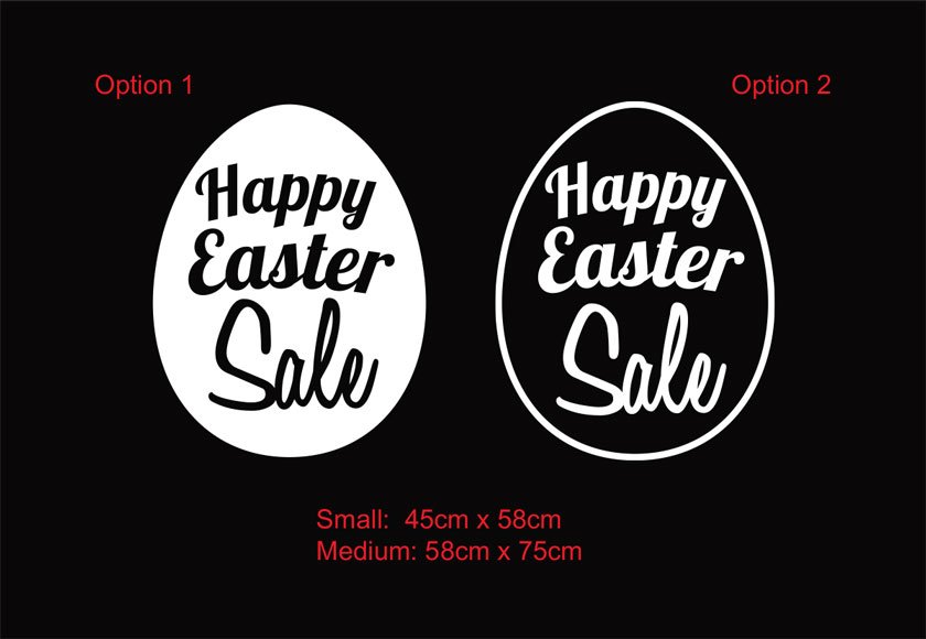 Happy Easter Egg Sale Vinyl Decal Sticker Wall Door Shop Window Party Sign Removable