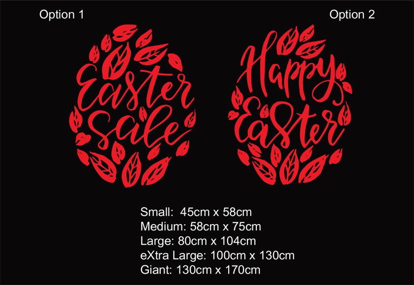 Happy Easter Sale Vinyl Decal Sticker Wall Door Shop Window Sign Removable