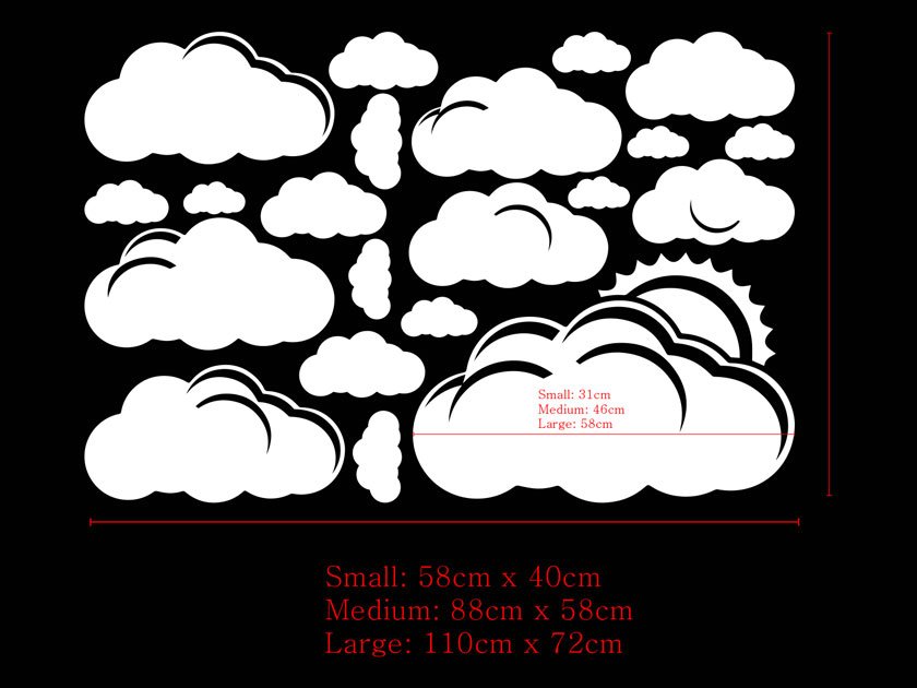 Clouds Wall Decals Vinyl Sticker Removable
