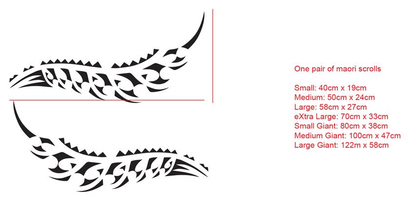 One pair of Maori Scrolls NZ Symbol car Tattoo