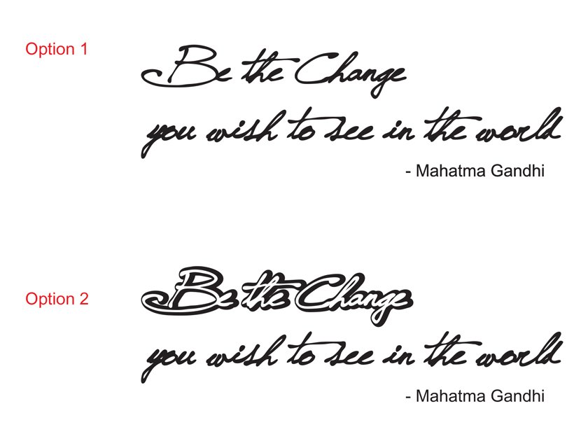 Be the change you wish to see in the world<br> Gandhi <br>inspirational Wall Art Decal Stickerr