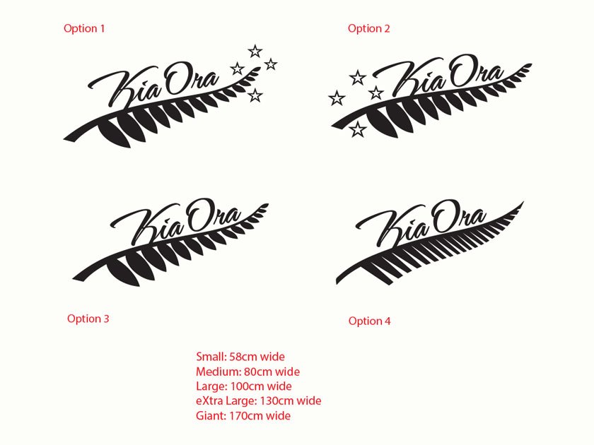 Kia Ora Silver Fern New Zealand Maori Symbol Wall Sticker Vinyl Decal