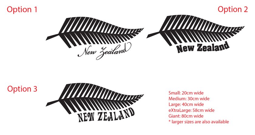 Silver Fern New Zealand Symbol Car Boat Tattoo Vinyl Decal Sticker