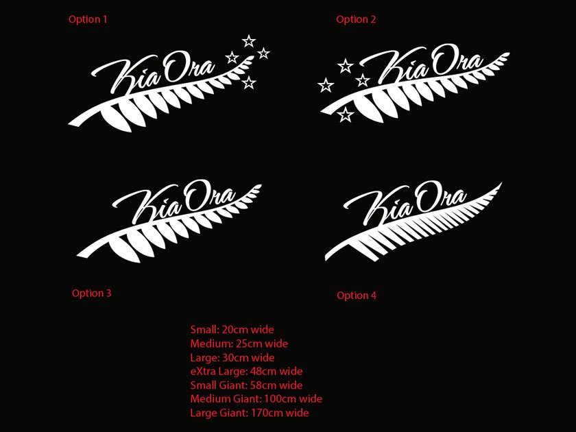 Silver Fern Kia Ora Sticker Decal New Zealand Maori Hi Car Boat Tattoo 10yrs+