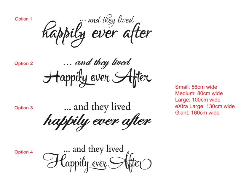 AND THEY LIVED HAPPILY EVER AFTER Wall Art Vinyl Decal Sticker