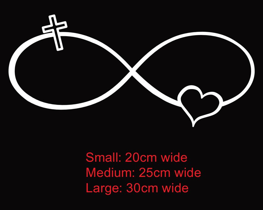 Infinity Symbol Love Cross Heart Jesus Christian Car Boat Outdoor Decal Sticker