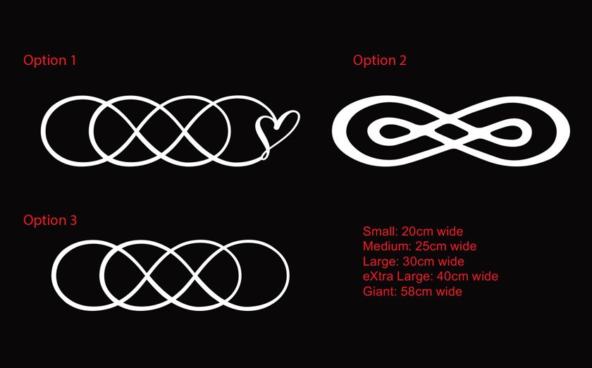 Double Infinity symbol Infinity Times Infinity Love Forever Car Sticker Decal 