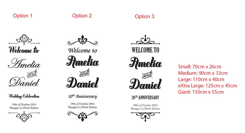 Custom Personalized Wedding Engagement Annversary Welcome Sign Decal for Wall Mirror Glass, Removable