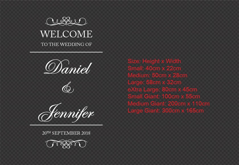 Custom Personalized Wedding Engagement Annversary Welcome Sign Decal for Wall Mirror Glass, Removable