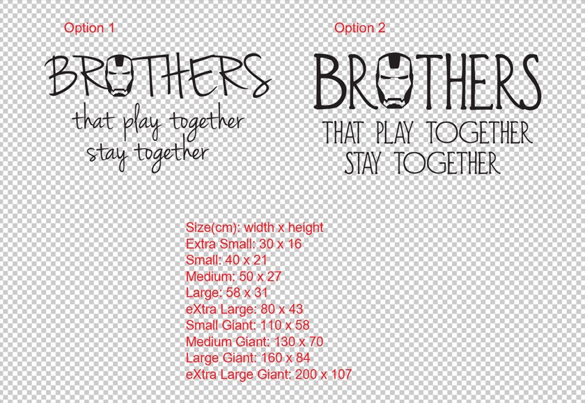 Brothers that Play Together Stay Together Brother Wall Decal Sticker Kids Room