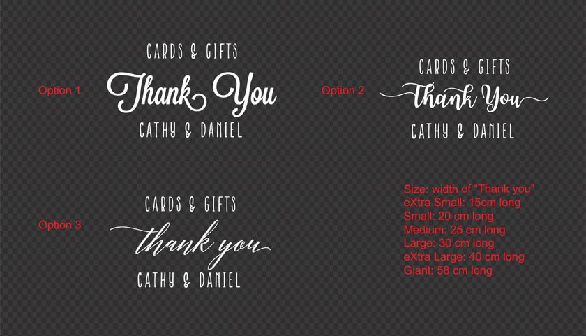 Personalised Wedding Cards Gift Thank You Vinyl Decal Wishing Well Sign Decal - Couple names
